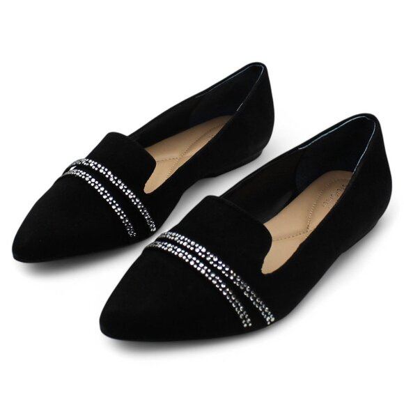 Alfani Womens Poee Strap Leather Slip on Smoking Loafers Black - Picture 4 of 8